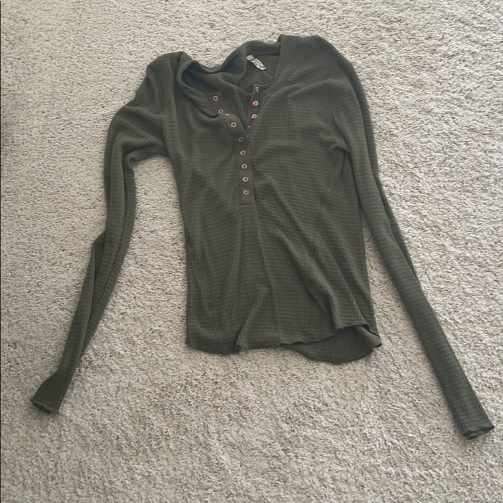 Free people one of the girls waffle knit Henley